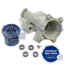 Genuine Original Bosch WIW243, WIW283, WIW285; Neff W543, W544; Siemens WI12, WI14 'Christabelle' Type Washing Machine Drain Pump Base & Filter Housing and Fixings