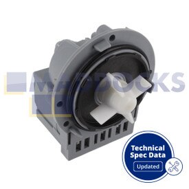 Genuine Original Indesit Askoll Produced Universal Drain Outlet Pump Base (Screw Fixing, 2 Separate, Bottom Positioned Rear Facing Terminals, 220V-240V, 50Hz)