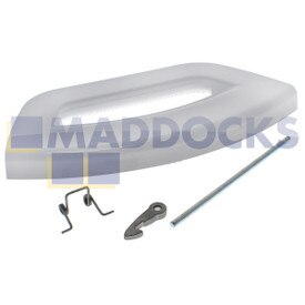 No Longer Available. Order 19-HP-124 [Genuine Original Whirlpool Hotpoint Futura Series Polar White Door Handle Kit]