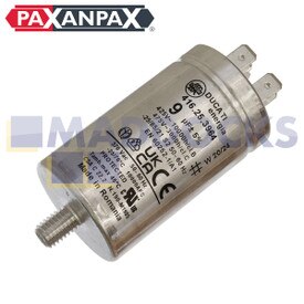 Universal Metal Shell 4-Tag & Stud Capacitor (9uF / 9MFD, 35mm x 60mm, pu=125)
