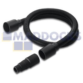 Genuine Original Karcher WD2, WD3P, WD4 Premium Series Flexible 1m Suction hose and Adapter for connecting Hose to the Dust Exhaust Connection of Power Tools