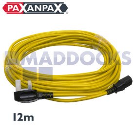 Compatible for Karcher T7/1, T9/1, T10/1, T12/1, T12/1ADV Series Vacuum Cleaner Yellow Power Cable & 13A Plug Assembly (12M)