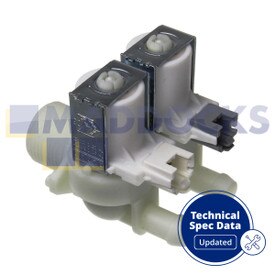 Compatible for Beko WMB61432 Type Washing Machine Solenoid Water Inlet Valve (2-Way, 180°, Outlet Pipe: Ø11mm)