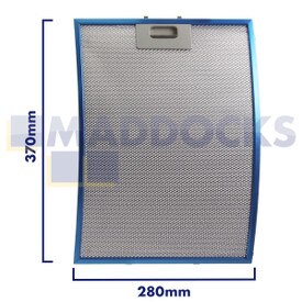Universal Wire Mesh Cooker Hood Filter, Handle Side Length 280mm, Plain Side Length 370mm, fits Teka