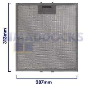 Universal Wire Mesh Cooker Hood Filter, Handle Side Length 287mm, Plain Side Length 313mm, fits BSH