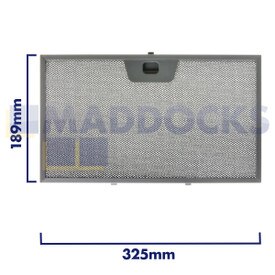Universal Wire Mesh Cooker Hood Filter, Handle Side Length 325mm, Plain Side Length 189mm, fits Faber