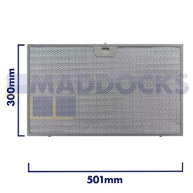 Universal Wire Mesh Cooker Hood Filter, Handle Side Length 501mm, Plain Side Length 300mm, fits BSH