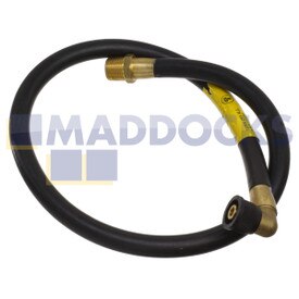 Universal 'Micropoint' Slimline Angled End Fitting Gas Cooker Connecting Hose (EN14800 Grade, 3' Length (1000mm) x ½")