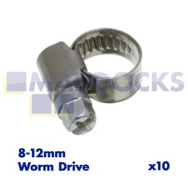 Universal Zinc-Protected Mild Steel Gas Hose Clamp Clips (8-12mm) (Pack of 10)