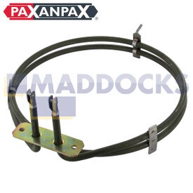 Compatible for Homark 01-700206, 01-700501, 02/-200306, 600306, 700206, 700501, 05-200306, 07-200306/1; Proline EF/-6200B/W, 9000B/W; Belling, Blomberg, Brandt, Candy, Carrera, Cookers, Diplomat, Hygena, Nardi, Ocean Fan Oven Element (2000W, 230V)