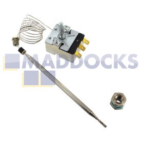 No Longer Available. Order 120-LT-1863 [Genuine Original EGO Barcher, Corsair, Falcon, Lincat, Moffat, Viscount Bain Oven, Marie & Water Boiler Single Pole 830mm Thermostat 82-96°C (55.13212.370)]