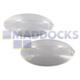 Universal Electrolux, Indesit-Whirlpool, Smeg Oval-Shaped Cooker Hood Bulb Light Diffuser Cover Panel (100mm x 52mm, Pack of 2)