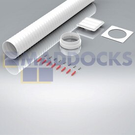 Universal White 125mm Cooker Hood Round 1m with Gravity Outlet Kit