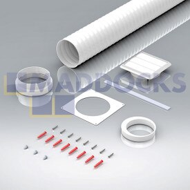 Universal 125mm Cooker Hood Round x 1m with Adaptor to 100mm Round Kit