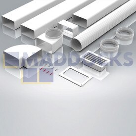 Universal 180x90mm Cooker Hood Rectangular 3m with Airbrick & Horizontal Bend Kit