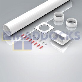 Universal 100mm White Cooker Hood Round x 1m Kit with Cowl Outlet Kit
