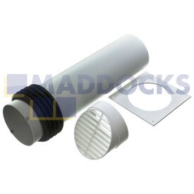 Universal 100mm Round Internal Fit High Rise Ventilator Kit Complete With Wall Plate