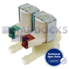 Genuine Original Russell Hobbs RH612, RH814, RH914 Series Washing Machine 2-Way Twin Water Solenoid Valve