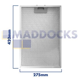 Genuine Original Russell Hobbs RHFGCH601 Type Wire Mesh Cooker Hood Filter, Handle Side Length 275mm, Plain Side Length 420mm