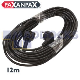 Compatible for Numatic Black Cable & 13A Plug Assembly with EU 2-Pin Connector (12M)