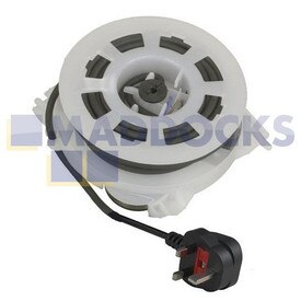 Genuine Original Nilfisk GM200, GM300, GM330, GM400, GM410, GM420, GM430, GM500, King Series Cable Rewind Assembly with 3-Pin UK-Style Plug