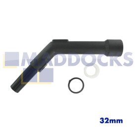 Universal Black Plastic Pistol-Grip with Clickfitting Bent End for Electrolux, Dirt Devil, Nilfisk, Numatic, Vax etc (32mm)