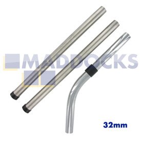 Universal Chromed Steel Friction-Fitting Bent End & Extension Rod Tube Kit (32mm)