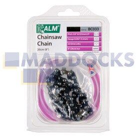 Universal Multi-Model Fitting ‘BC033’ 20cm, 8”, 33 Drive Link Type Chainsaw Chain Blade (3/8” Pitch, 0.043” Gauge)