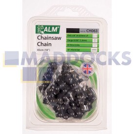 Universal Multi-Model Fitting ‘CH063’ 45cm, 18”, 63 Drive Link Type Chainsaw Chain Blade (0.325” Pitch, 0.050” Gauge)