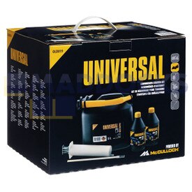 Genuine Original 'OLO019' Lawnmower Starter Kit containing 2 x 0.6L 4 Stroke Oil, Syringe & 5L Fuel Can