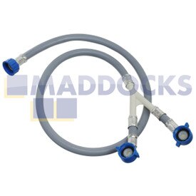 Genuine Original Indesit Universal Cold Fill Blue Dual 'Y' Fill Inlet Hose (1.2m)