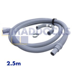 Universal Drain Hose with Moulded End Extension Kit (2.5m Length, 19mm & 22mm Fitting)