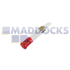 Universal Red 9mm Type Round Lens Neon Indicator Lamp with Twin Push-Fit Faston Tag Spade Connector Terminals (220V-240V)
