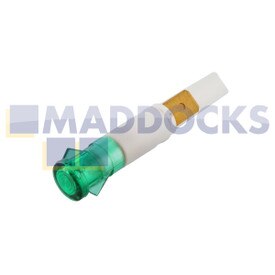 Universal Green 9mm Type Round Lens Neon Indicator Lamp with Twin Push-Fit Faston Tag Spade Connector Terminals (220V-240V)