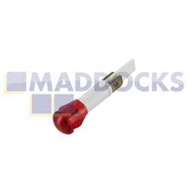 Universal Red 10mm Type Round Lens Neon Indicator Lamp with Twin Push-Fit Faston Tag Spade Connector Terminals (220V-240V)