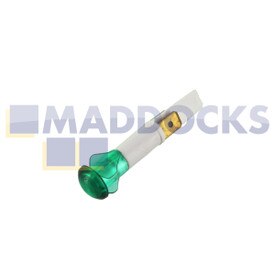 Universal Green 10mm Type Round Lens Neon Indicator Lamp with Twin Push-Fit Faston Tag Spade Connector Terminals (220V-240V)