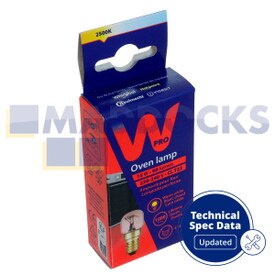 Genuine Original Whirlpool Wpro Lamp Bulb for Oven [E14, 15W, 230-240V, 300°C, S22, T29] (Pack of 1)