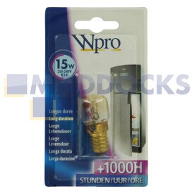 Genuine Original Whirlpool Wpro Refrigerator Lamp Bulb (15W, T22, E14)