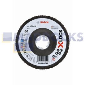 Genuine Original Robert Bosch X-LOCK Flap discs, angled version, fibre plate, 115 mm, G 60, X571, Best for Metal