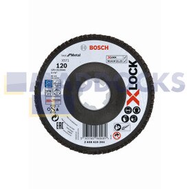 Genuine Original Robert Bosch X-LOCK Flap discs, angled version, fibre plate, Ø125mm, G 120, X571, Best for Metal