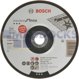 Genuine Original Robert Bosch Standard for Inox 180x1.6x22.23mm Depressed cutting