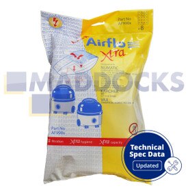 Compatible Airflo AF990X for 'Numatic 200 / Henry 1B/C; Karcher Bee T/7, T/10 Series' SMS Bags (Pack of 8)