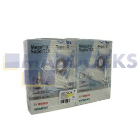 No Longer Available. Discontinued [Genuine Original BSH Trade 4x Multipack of Bosch 'Type G' MegaFilt SuperTEX SMS Bags (Pack of 4 & 1 Micro-Hygiene Filter)]