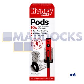Genuine Original Numatic NQ1, HET, HEN Series Vacuum Cleaner Henry & Hetty Quick Vacuum Cleaner Pods (Master Carton of 6 x Packs of 10)