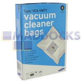 No Longer Available. Discontinued [Genuine Original Samsung 'VCA-VM77' Type SC21, 24, 40, 41, 56, 61, 62, 63, 74, 78, A60 Series SMS Bags & Filter Kit (Pack of 4+1)]