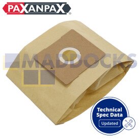 Compatible VB165 for Daewoo 'VCB005' RC105; Argos ProAction Value VC33; Karcher TSC500; Proline VC1300M; Sanyo SC34A; Morphy Richards Essential Mini 73160 Series Paper Bags (Pack of 5)