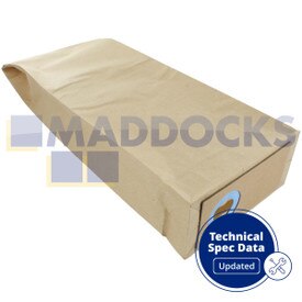 Compatible VB480T for Trewax RX30, UPV550; Qualvac Upright; Nilfisk GU350A; Premiere UV160; Truvox Evolution; Karcher CW30 Series Paper Bags (Pack of 10)