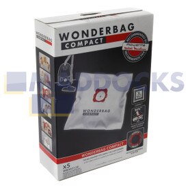 Genuine Original Wonderbag Compact Type Universal 3L SMS Microfibre Vacuum Cleaner Bags (Pack of 5)