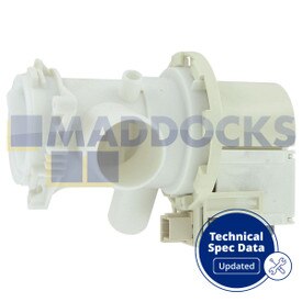 Genuine Original Beko WM, WMB, WMC, WMD, WME, WML, WMP652W Series Washing Machine Drain Pump Base & Filter Housing Assembly