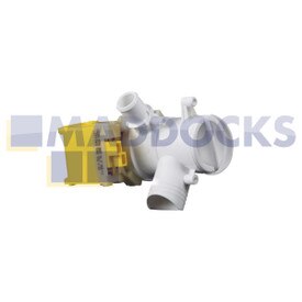 No Longer Available. Order 51-BS-10 [Genuine Original Bosch WFB; Homark; Siemens WM Series Synchronous Drain Pump Base & Filter Housing Assembly]